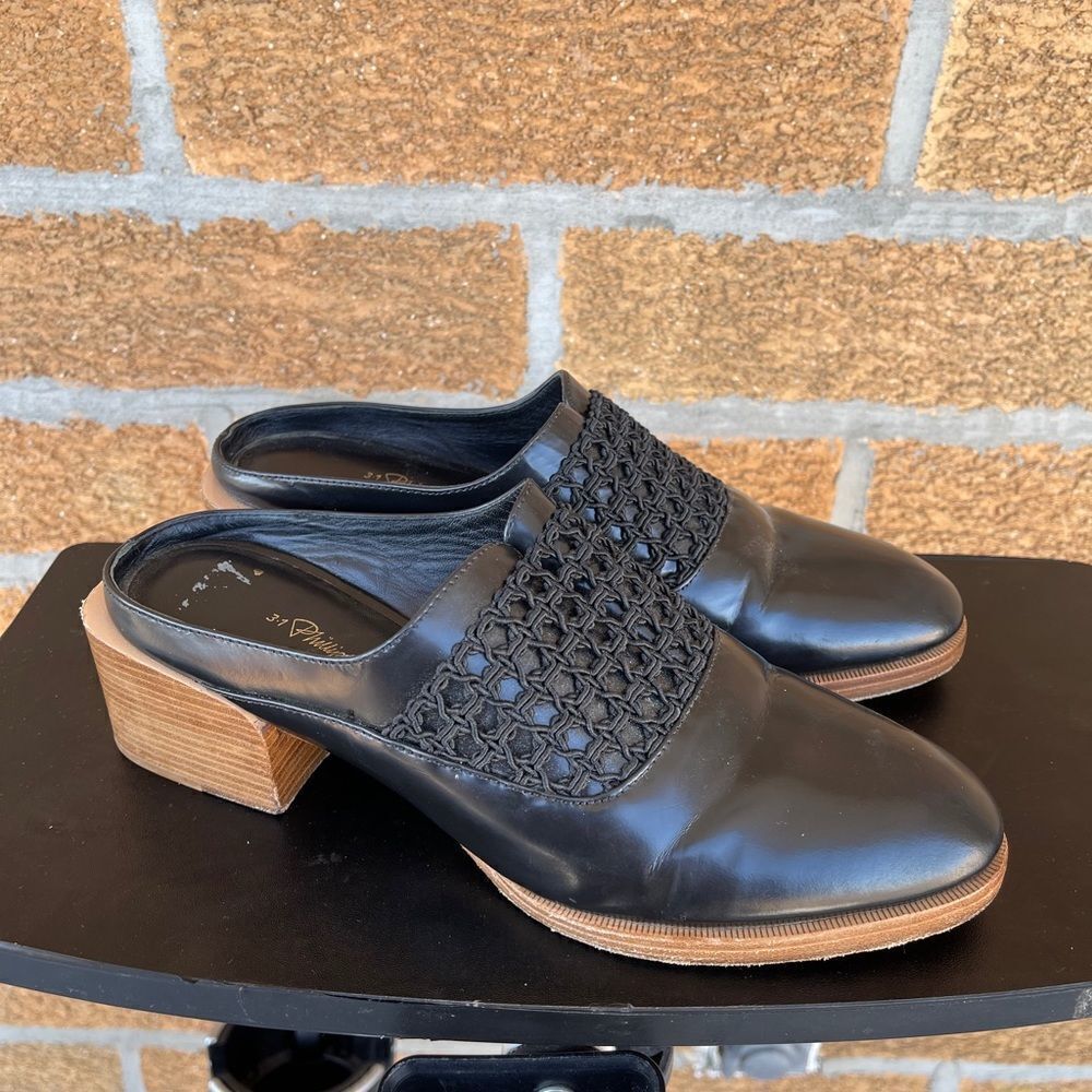 3.1 Phillip Lim Claridge Leather Mules Sz 38
